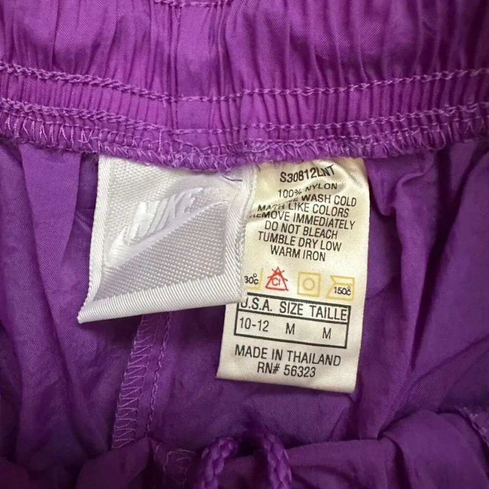 Vintage 90's Nike Nylon Shorts Women's M Purple Gray Tag Deadstock Swoosh‎ Logo